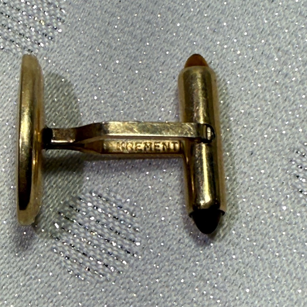 Vintage Krementz Gold-Filled Cufflinks with Amber Glass Tips | Mid-Century Men’s